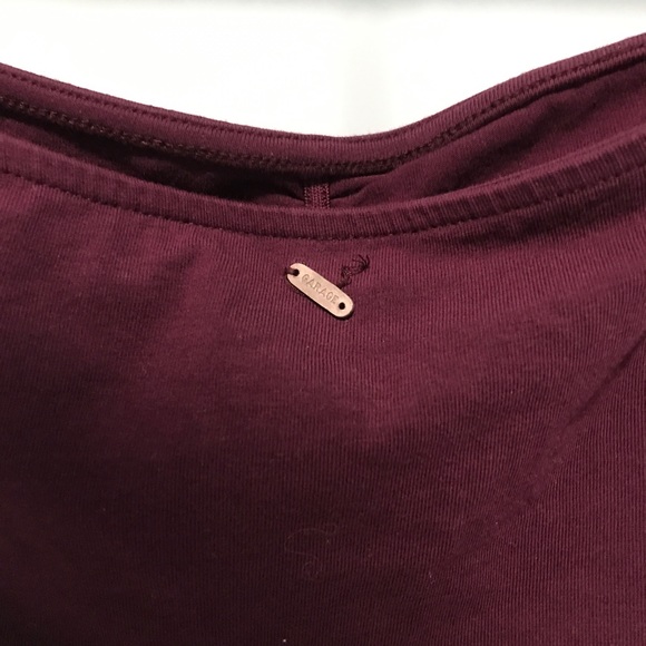 Garage Maroon Long Strapless Ruched Bandeau Size S - Picture 8 of 8